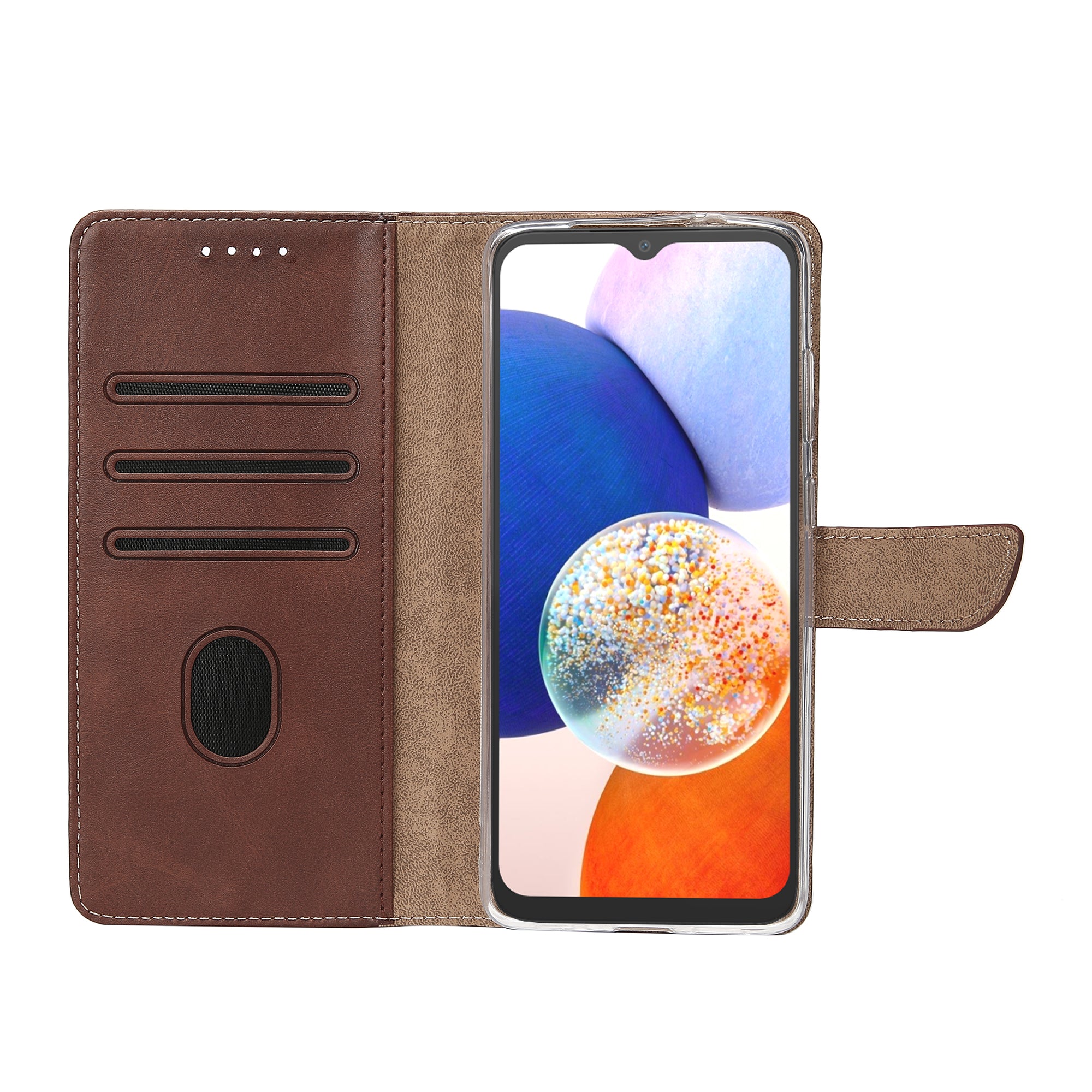 Estante de livros Rixus para Samsung Galaxy A14 5G Castanho