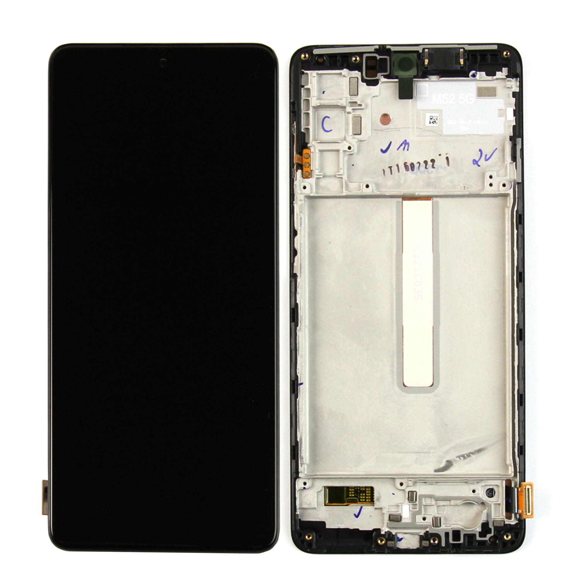 Samsung Galaxy M52 5G M526B Ecrã e digitalizador com moldura Preto Service Pack
