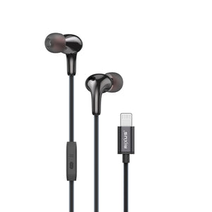 Rixus RXHD27L Stereo In-Ear Lightning Connector Wired Earphone Black
