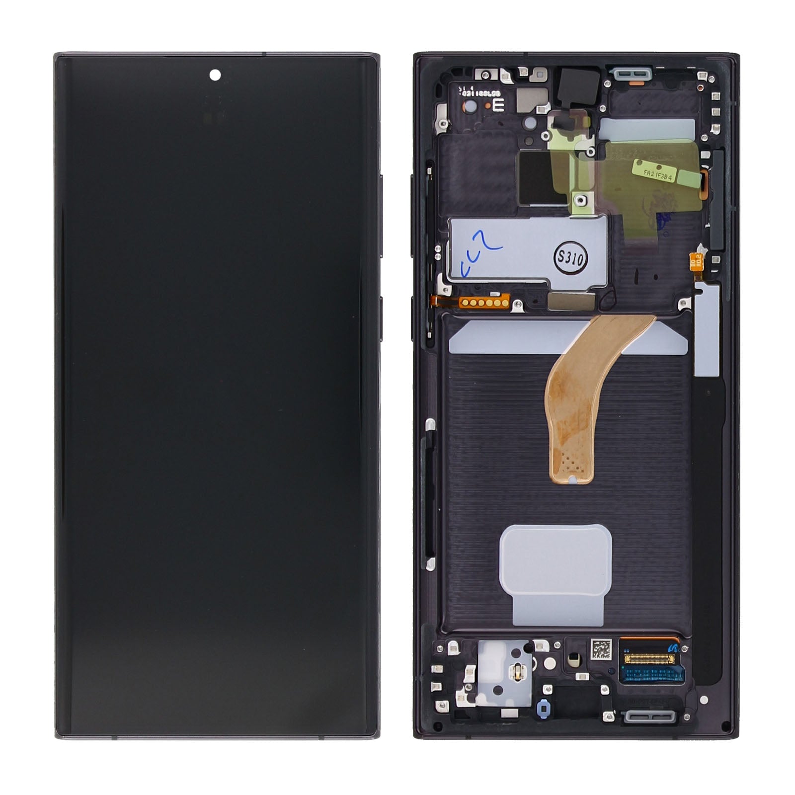 Samsung Galaxy S22 Ultra S908B Ecrã e digitalizador com moldura Preto Fantasma Service Pack