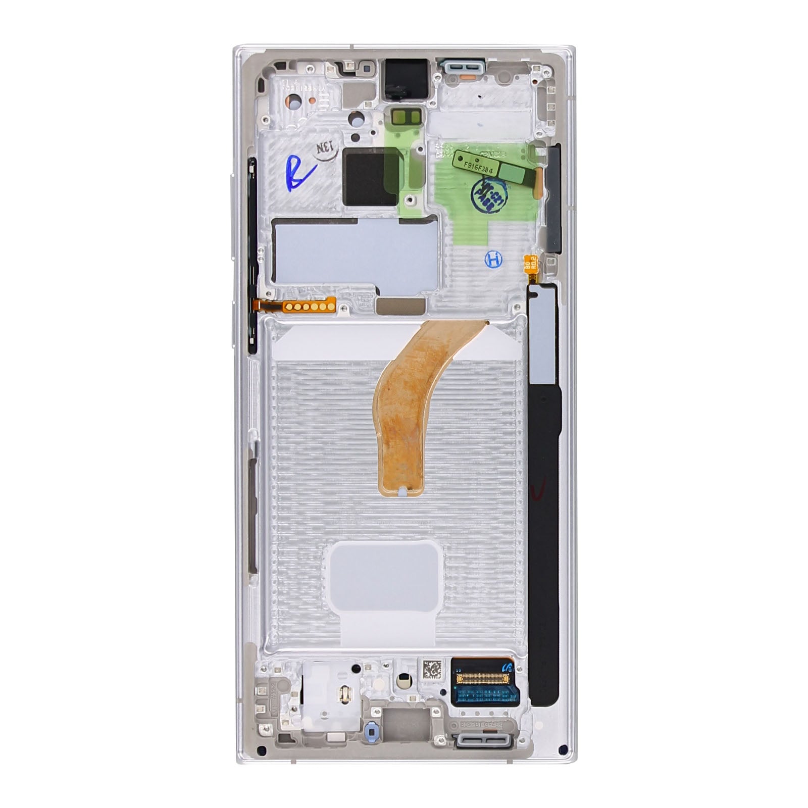 Samsung Galaxy S22 Ultra S908B Ecrã e digitalizador com moldura Pacote de assistência em branco fantasma