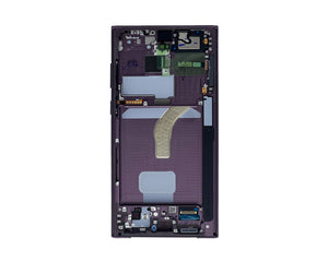 Samsung Galaxy S22 Ultra S908B Ecrã e digitalizador com moldura Burgundy Service Pack