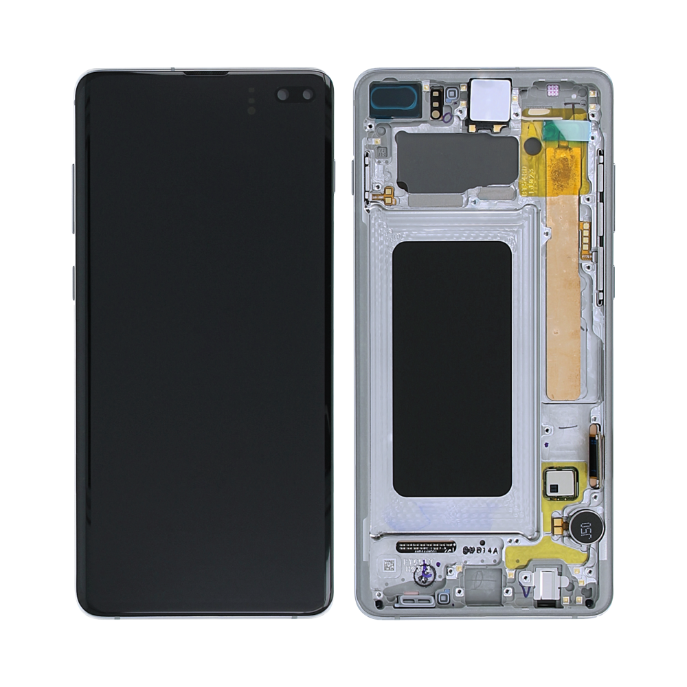 Samsung Galaxy S10 Plus G975F Ecrã e digitalizador com moldura Prism Silver Service Pack