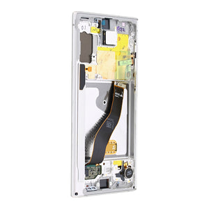 Samsung Galaxy Note 10 N970F Ecrã e digitalizador com moldura Aura White Service Pack