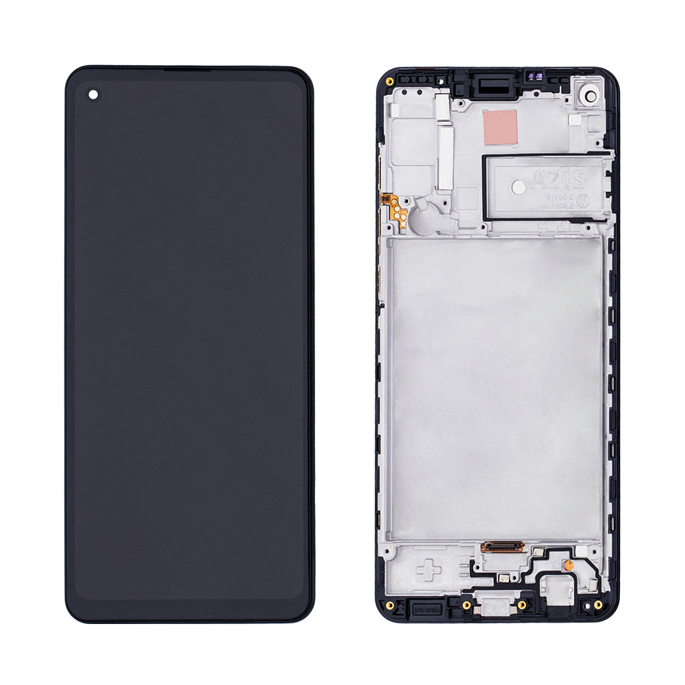 Samsung Galaxy A21s A217F Ecrã e digitalizador com moldura Preto Service Pack