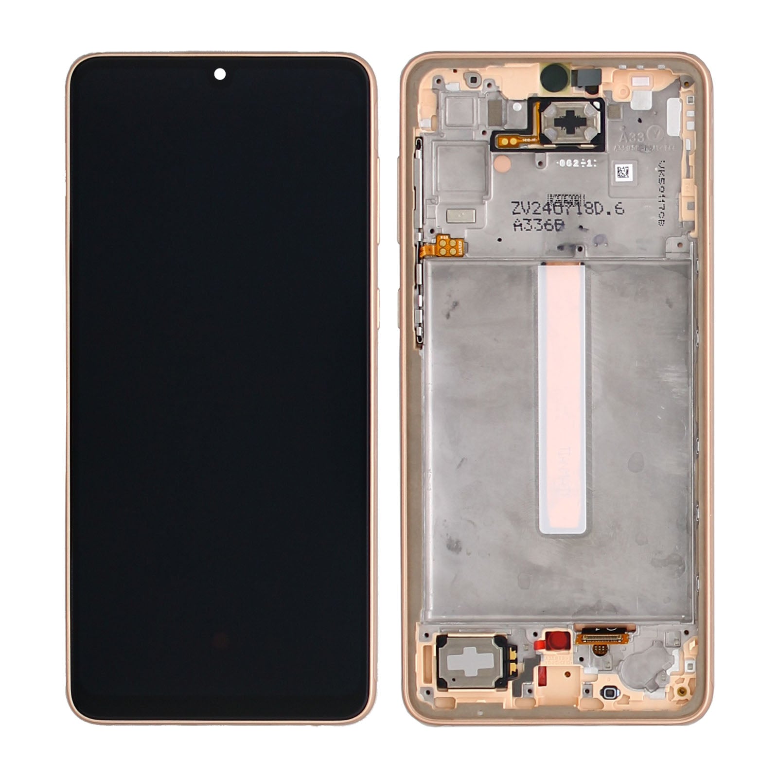Samsung Galaxy A33 5G A336B Ecrã e digitalizador com moldura Awesome Peach Service Pack