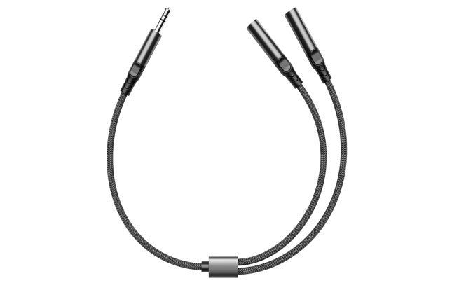Rixus RXMU35A 3.5mm Jack Separate Headsets Splitter Adapter 30cm Black