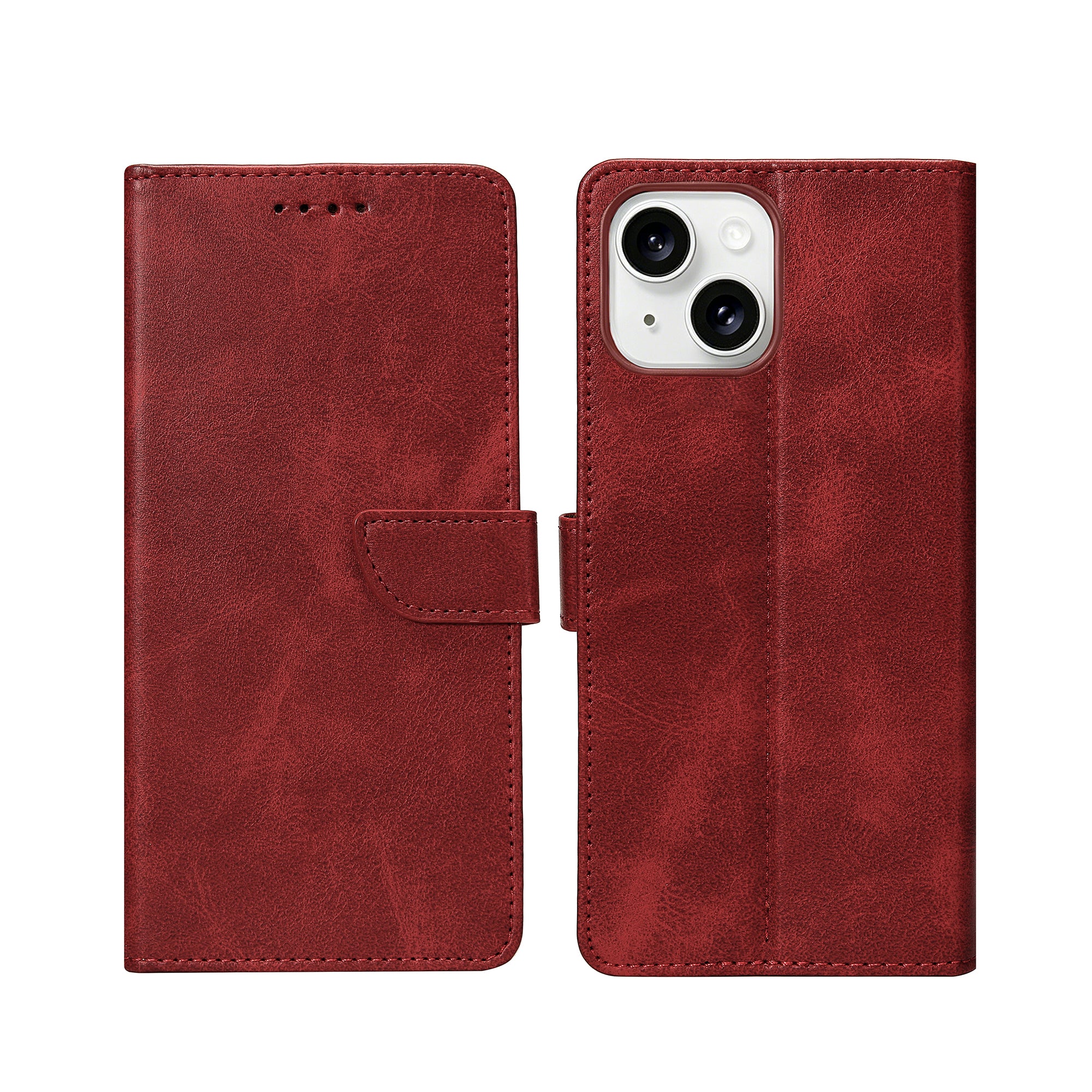 Estante de livros Rixus For Apple iPhone 15 Vermelho escuro