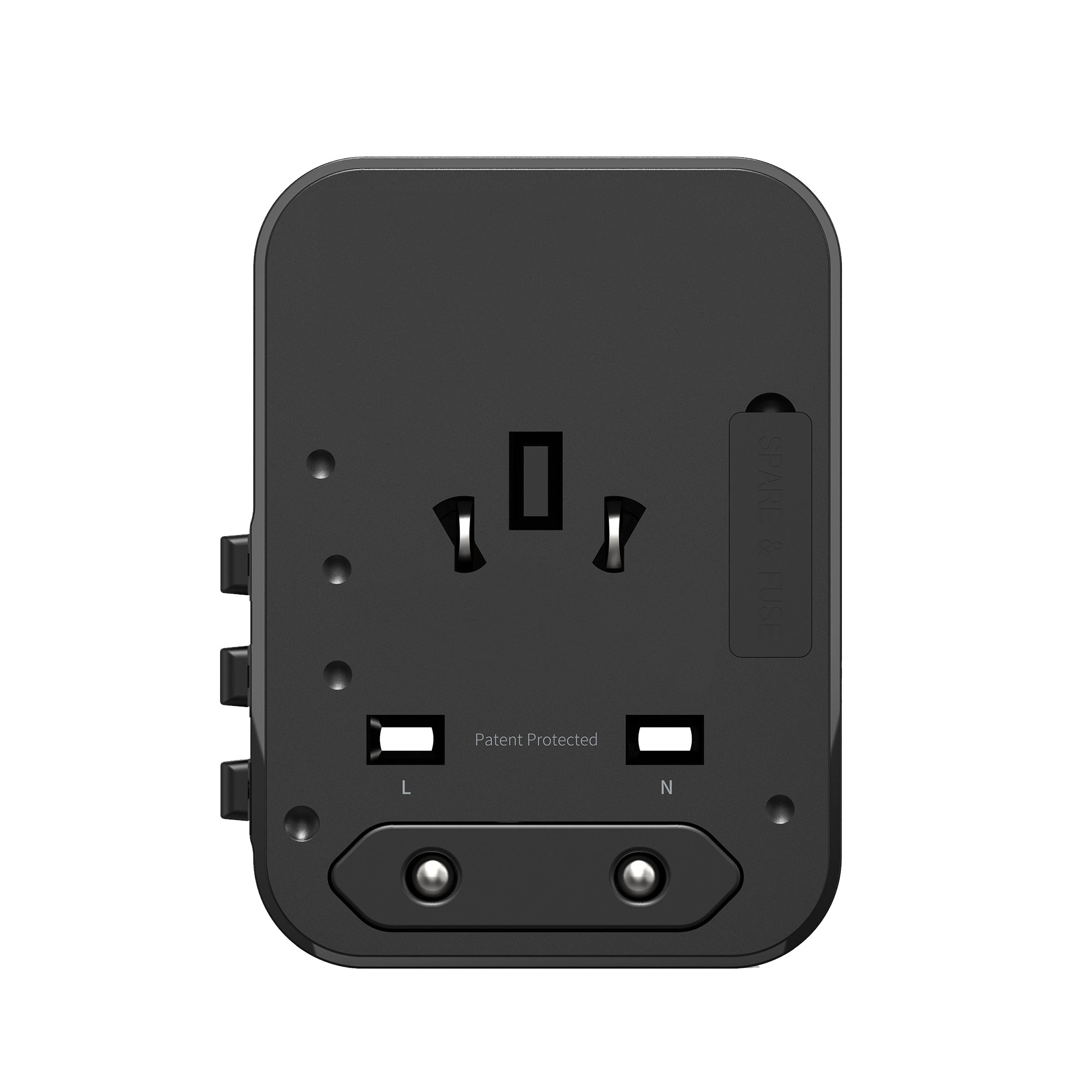 Rixus RX3425 Adaptador de Viagem Mundial 25W com 3 portas USB Preto