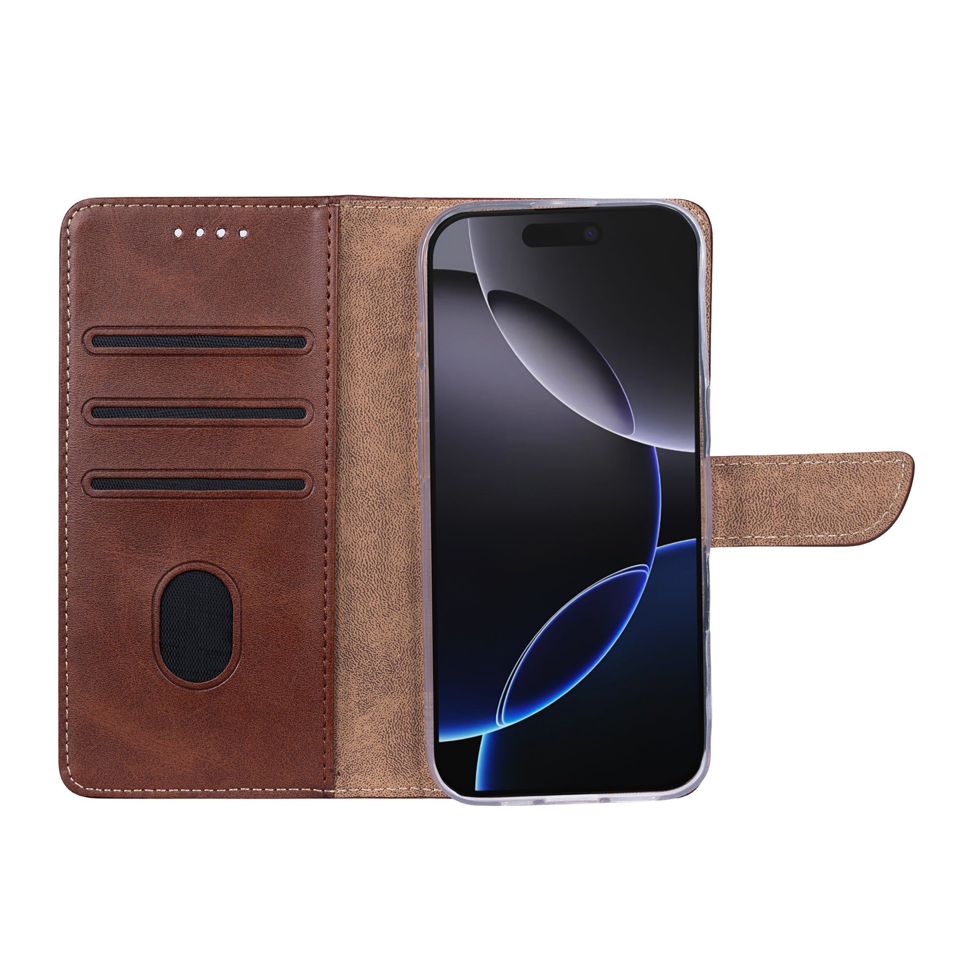 Estante de livros Rixus For Apple iPhone 17 Pro Max Castanho