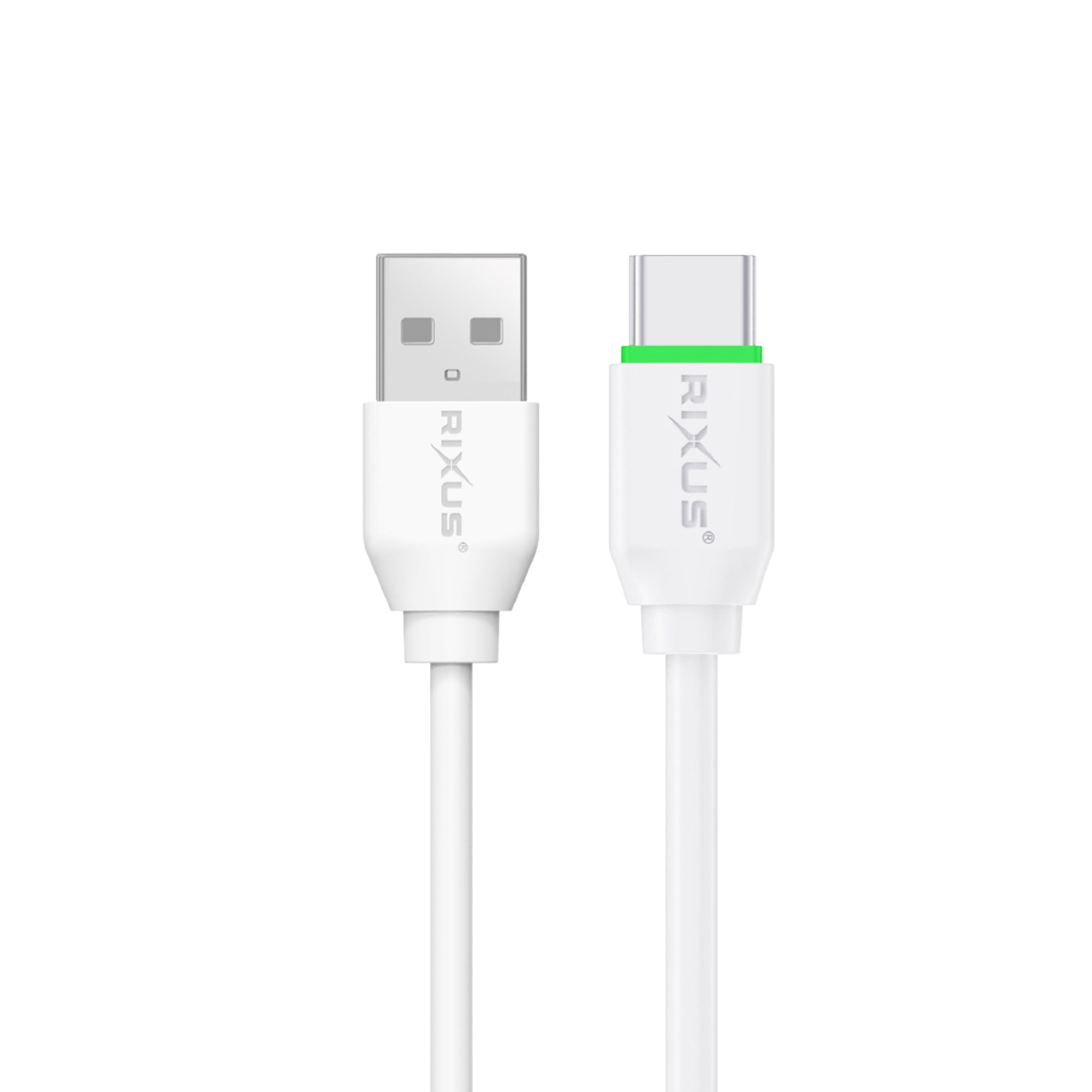 Cabo de carregamento Rixus RXUC13AC USB-A para USB-C 30cm Branco