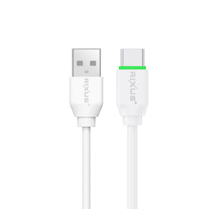 Cabo de carregamento Rixus RXUC13AC USB-A para USB-C 30cm Branco