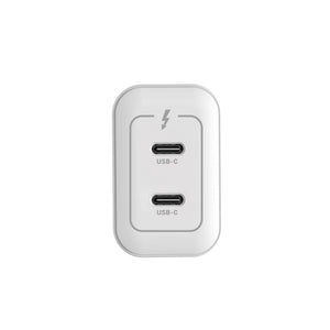 Rixus RXHC33D Adaptador de corrente duplo USB-C GaN 33W Branco