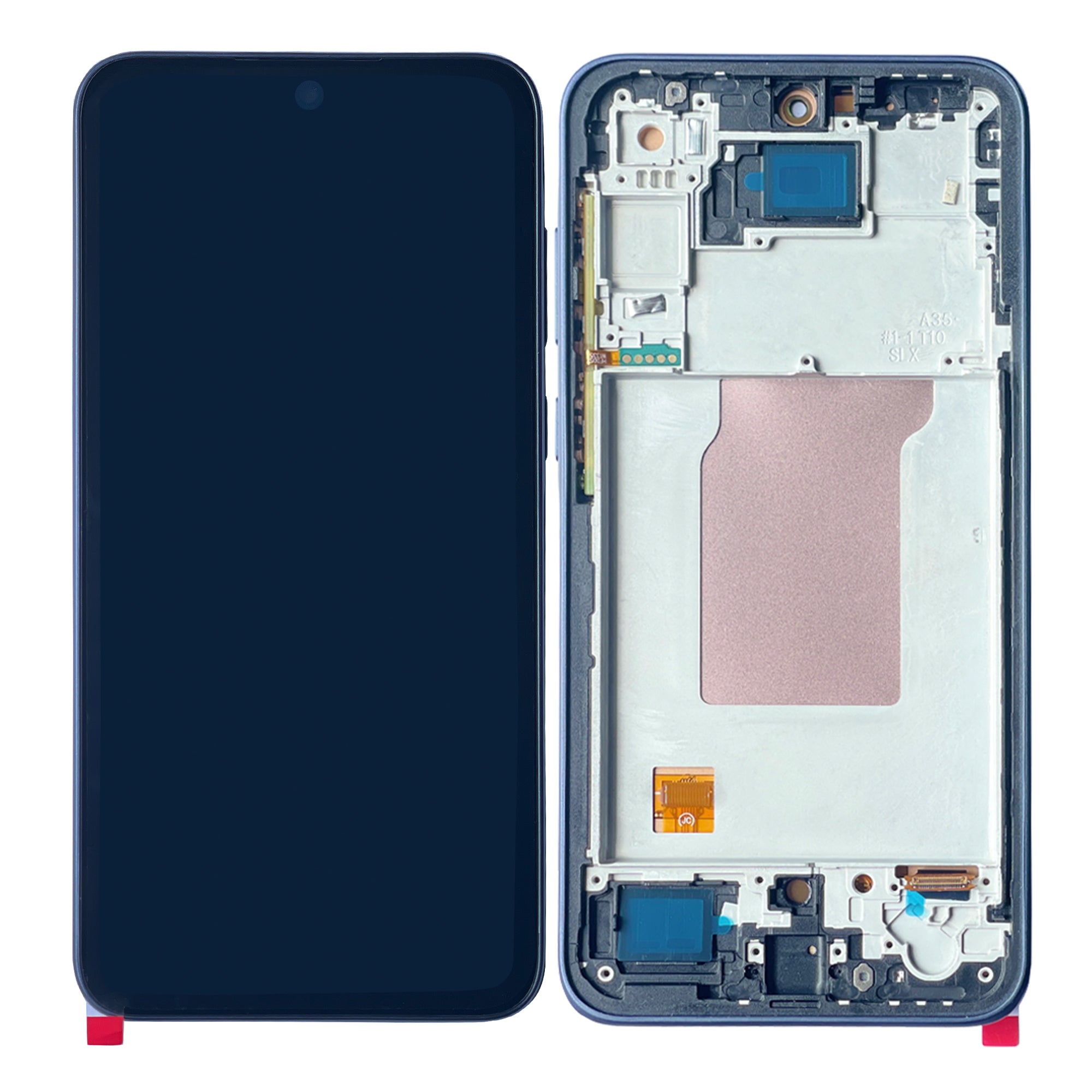 Samsung Galaxy A35 A356B Ecrã e digitalizador com moldura Soft-OLED azul-marinho