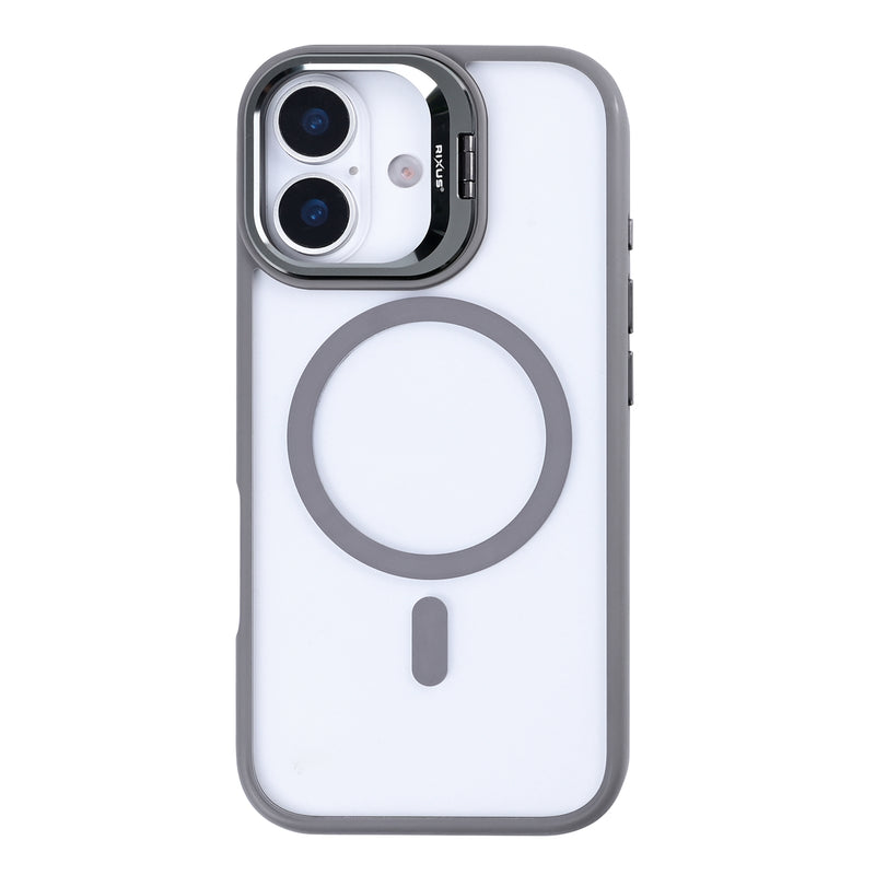 Rixus Classic 03 Case With MagSafe Compatible For Apple iPhone 17 Titanium Grey