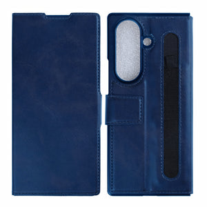 Rixus Capa para carteira com suporte para caneta para Samsung Galaxy Z Fold 7 Azul