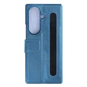 Rixus Capa para carteira com suporte para caneta para Samsung Galaxy Z Fold 7 Sierra Blue