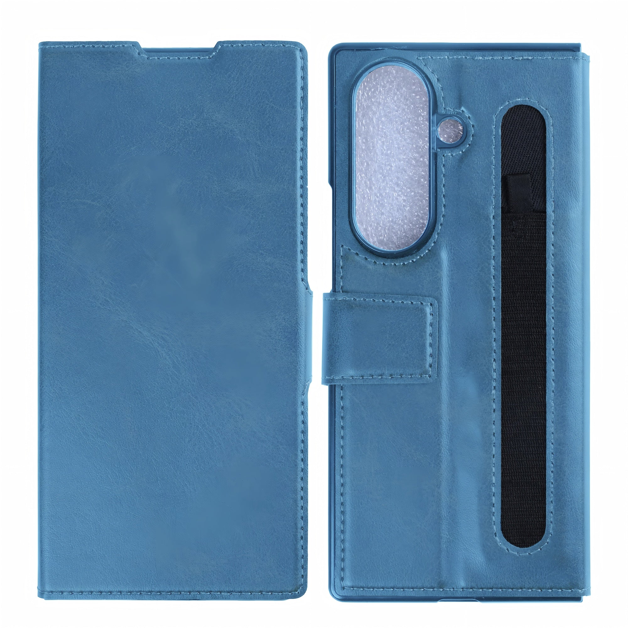 Rixus Capa para carteira com suporte para caneta para Samsung Galaxy Z Fold 7 Sierra Blue
