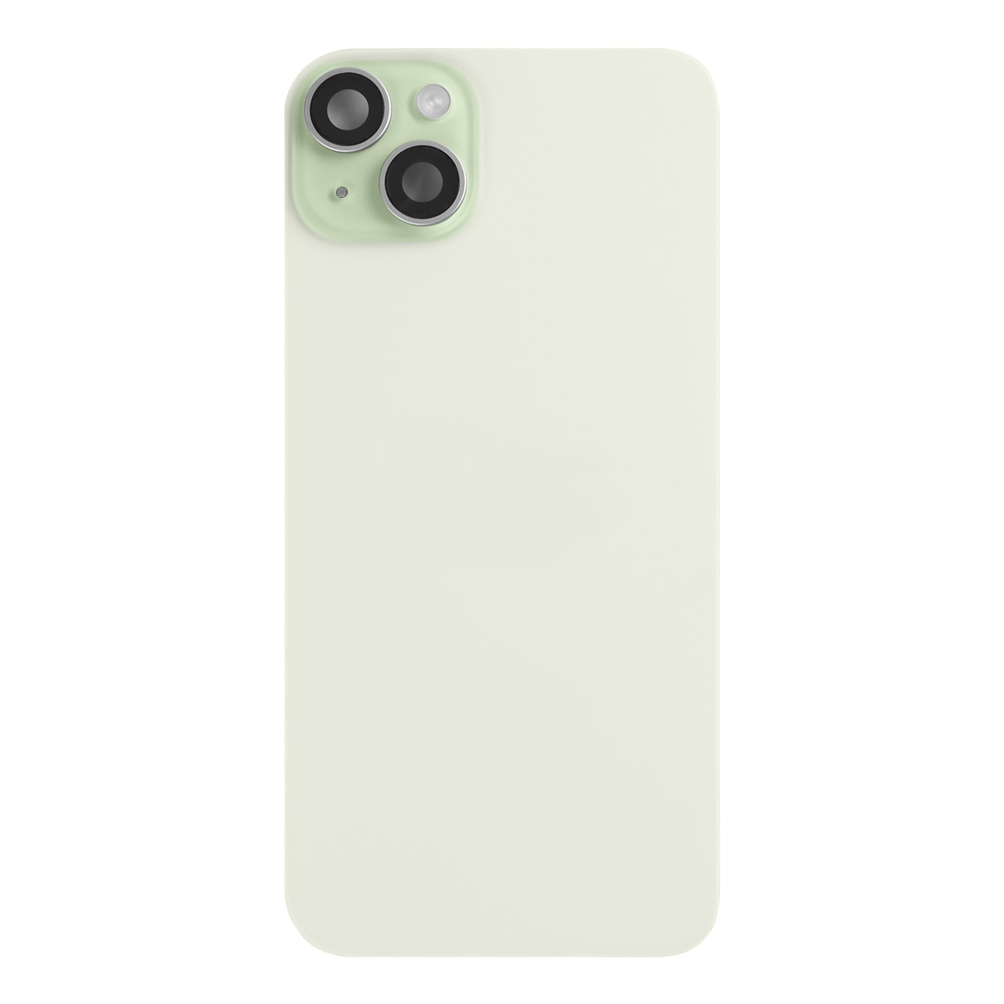 For Apple 15 Vidro traseiro com NFC, moldura da câmara ampliada Verde puxado