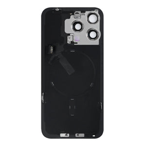 For Apple iPhone 15 Pro Max Back Glass With NFC, Enlarged Camera Frame Black Titanium Pulled