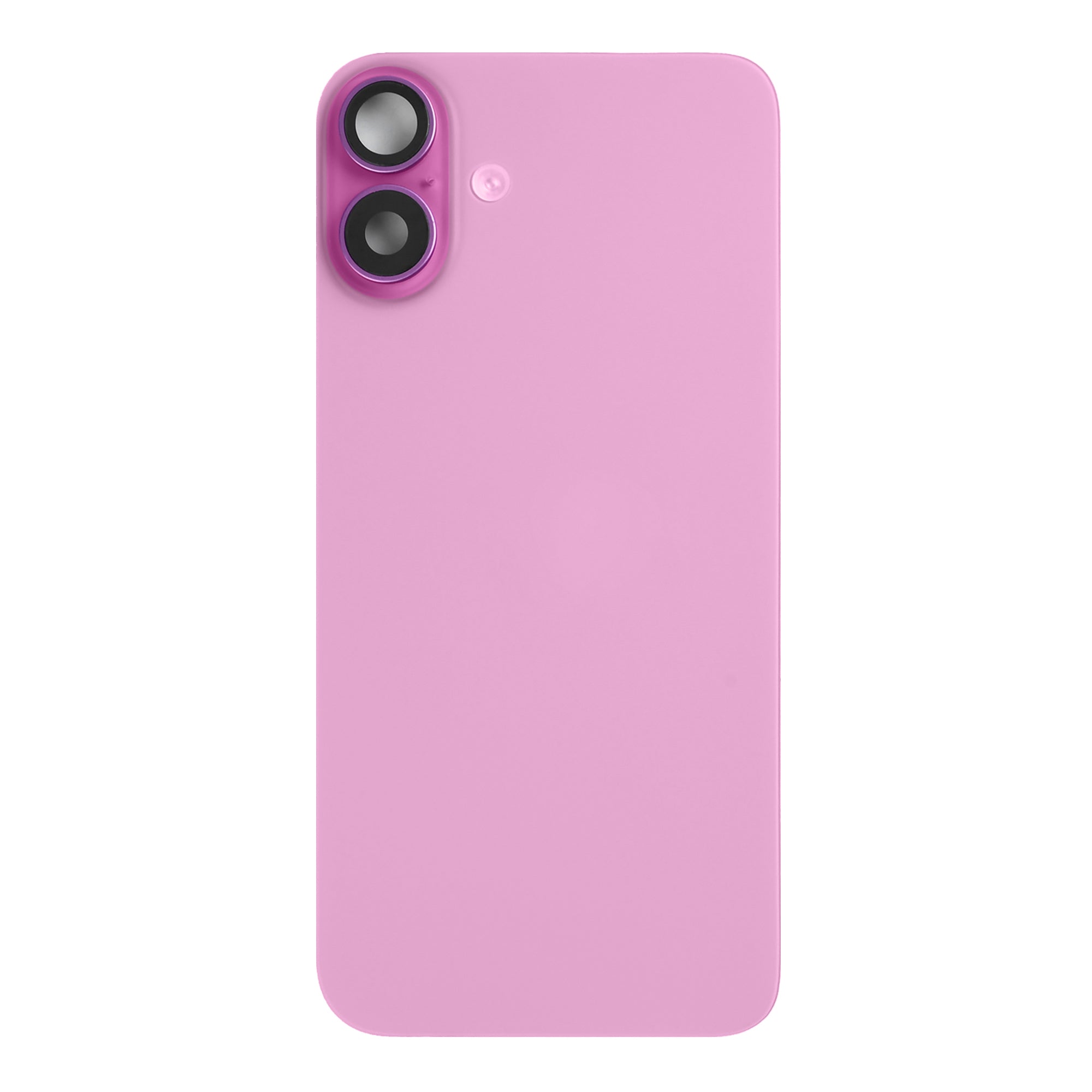 For Apple 16 Vidro traseiro com NFC, moldura da câmara ampliada Rosa puxado