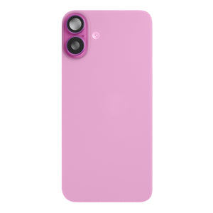 For Apple 16 Vidro traseiro com NFC, moldura da câmara ampliada Rosa puxado