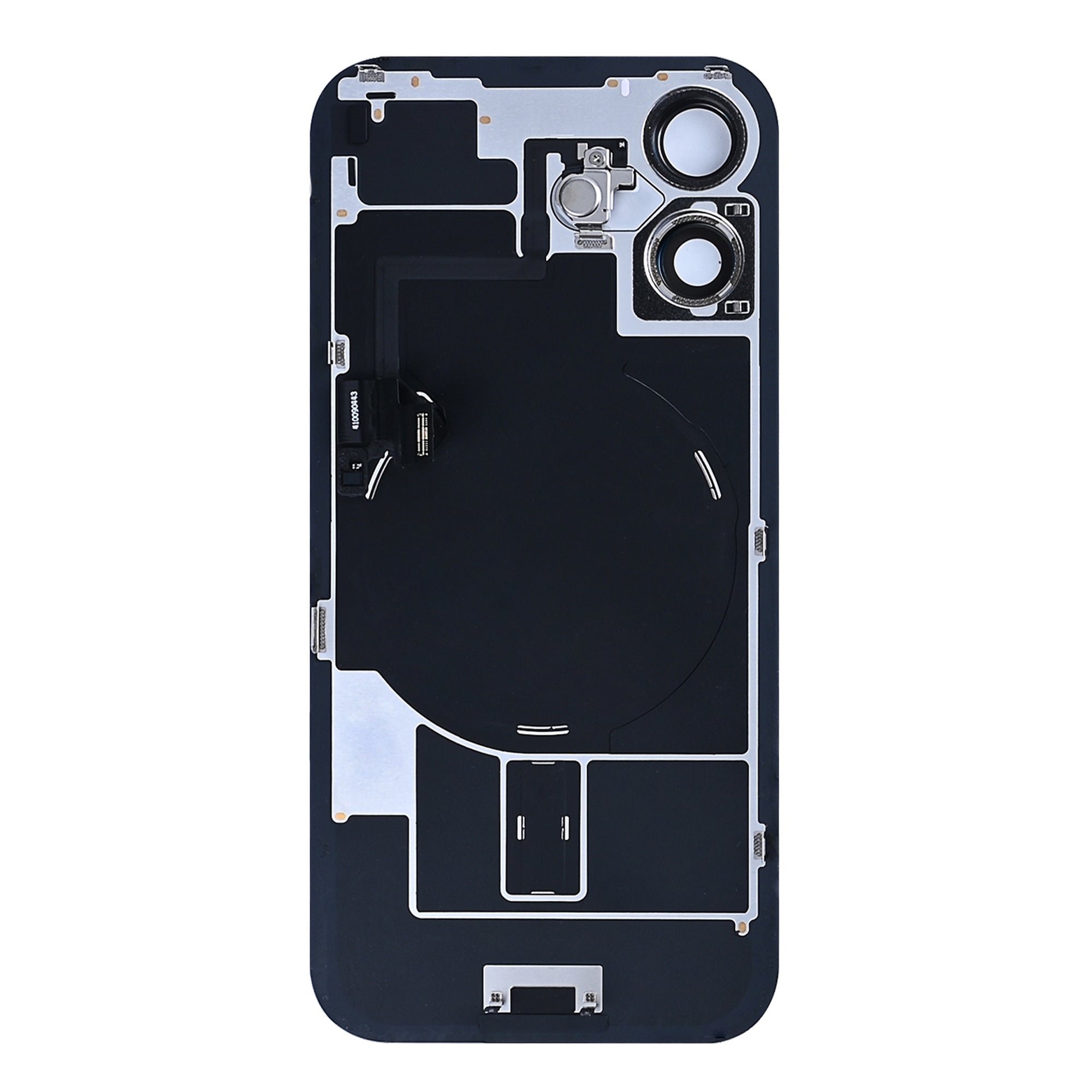 For Apple 16 Vidro traseiro com NFC, moldura da câmara ampliada Ultramarine Pulled