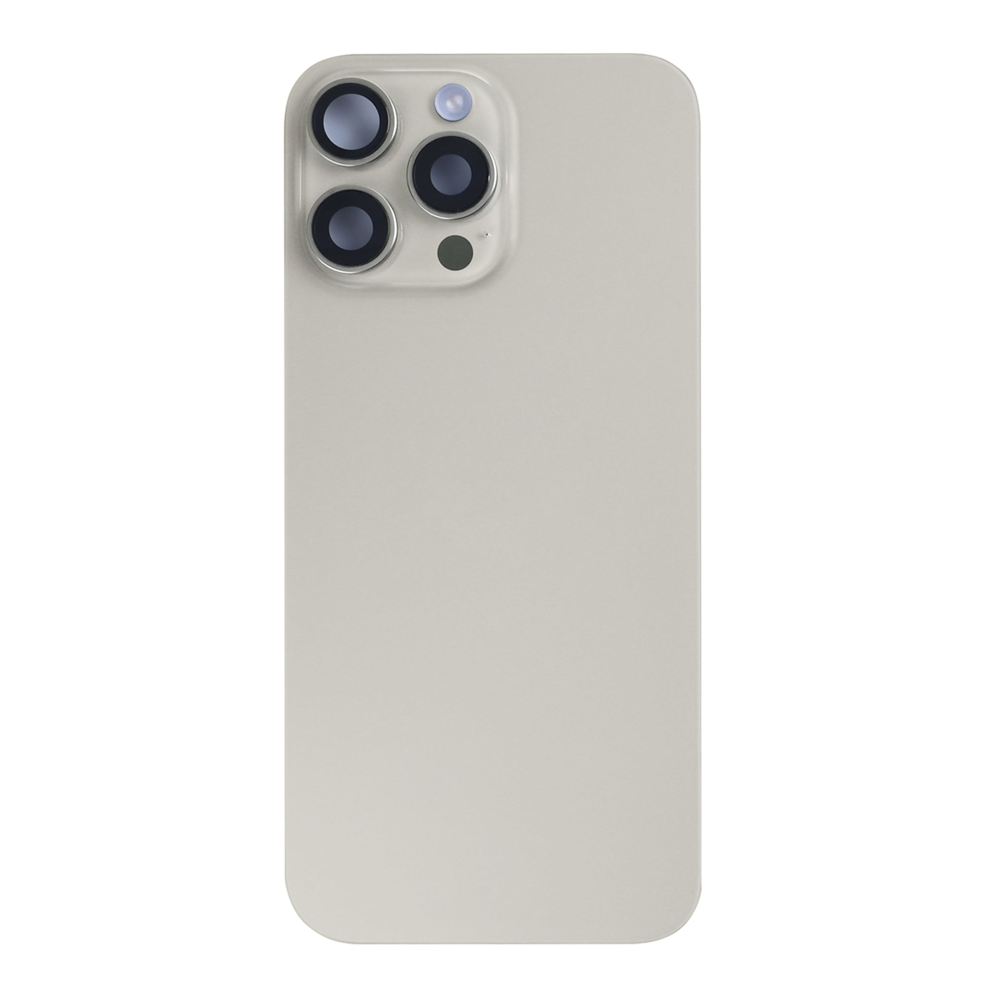 For Apple 16 Pro Max Vidro traseiro com NFC, moldura da câmara ampliada Titânio natural puxado
