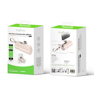 Rixus RXPB98P Mini Powerbank USB-C 5000mAh Rosa