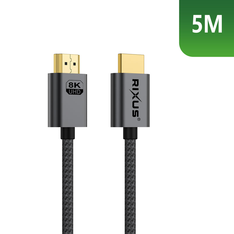 Cabo HDMI Rixus RXHU13 Premium 8K 5m cinzento espacial