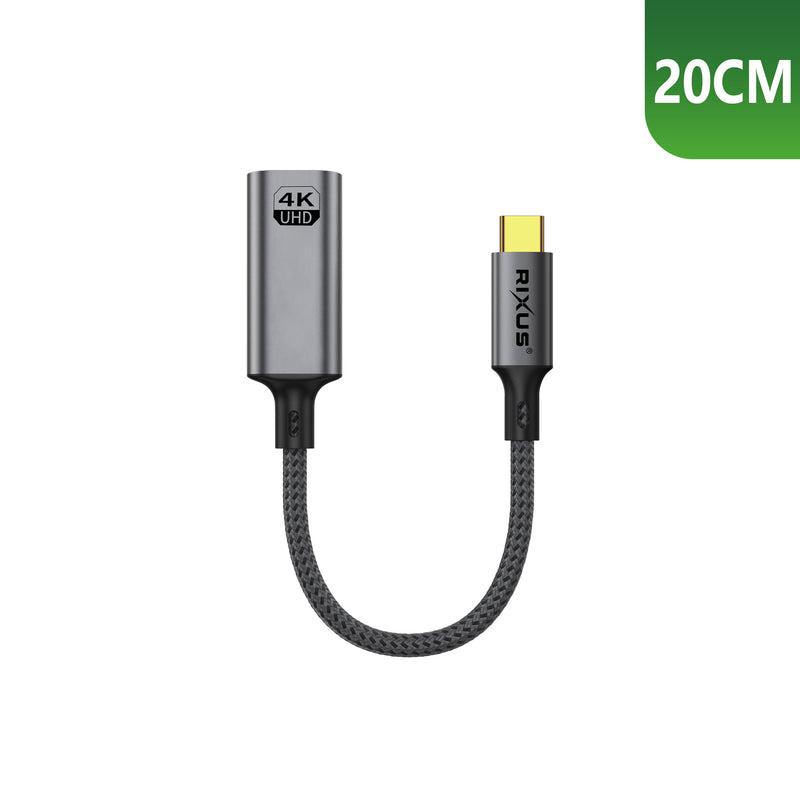 Rixus RXHU17 Conversor USB-C para HDMI fêmea 20 cm cinzento espacial
