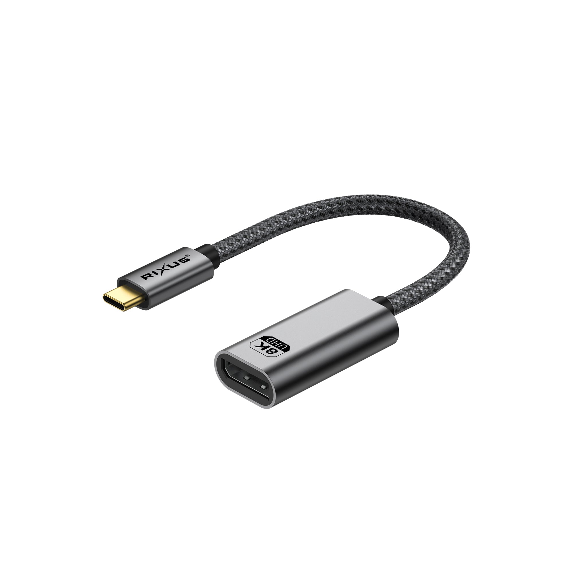 Rixus RXHU18 Conversor USB-C para porta de ecrã fêmea 20 cm cinzento espacial