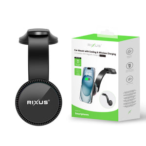 Rixus RXWC72 Suporte para automóvel com arrefecimento e carregamento sem fios 15W Preto
