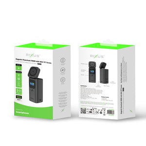 Carregador portátil magnético Rixus RXPB15 com ecrã TFT 15000 mAh 100 W Cinza escuro