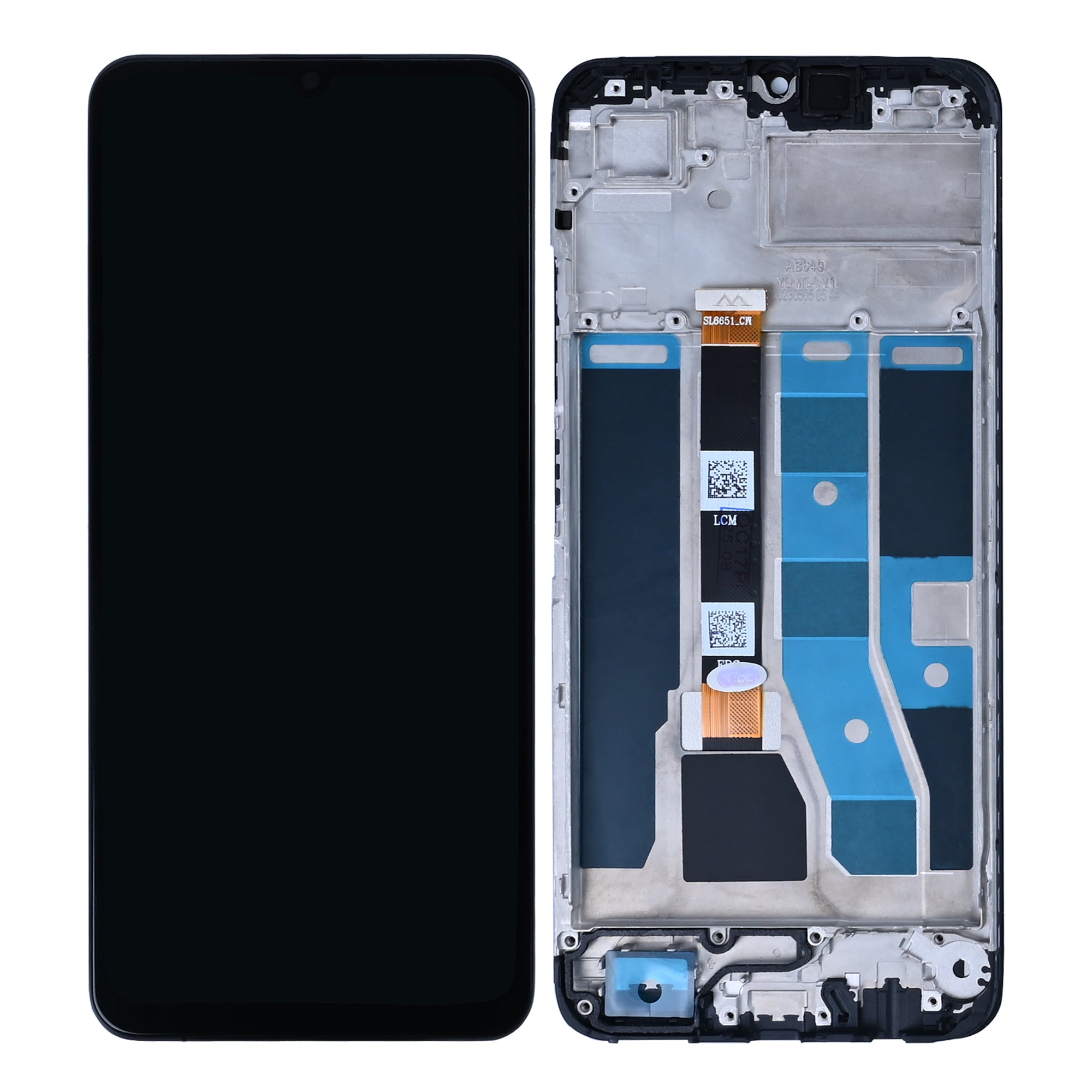 Ecrã e digitalizador Realme C53 com moldura Mighty Black OEM