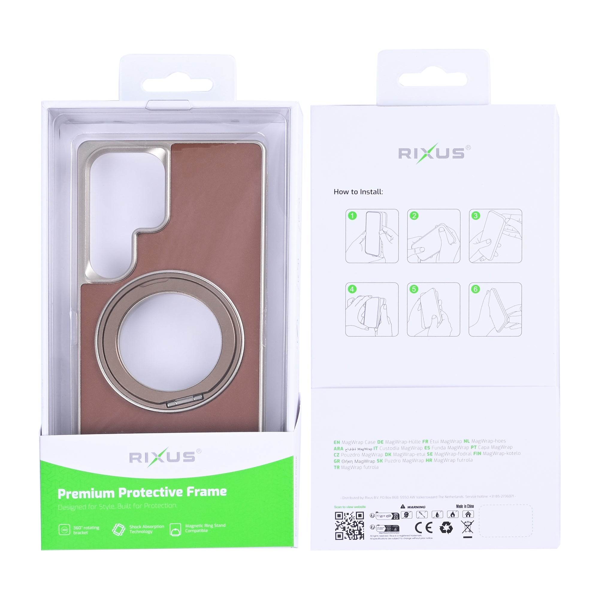 Capa Rixus MagWrap para Samsung Galaxy S25 Ultra Castanho