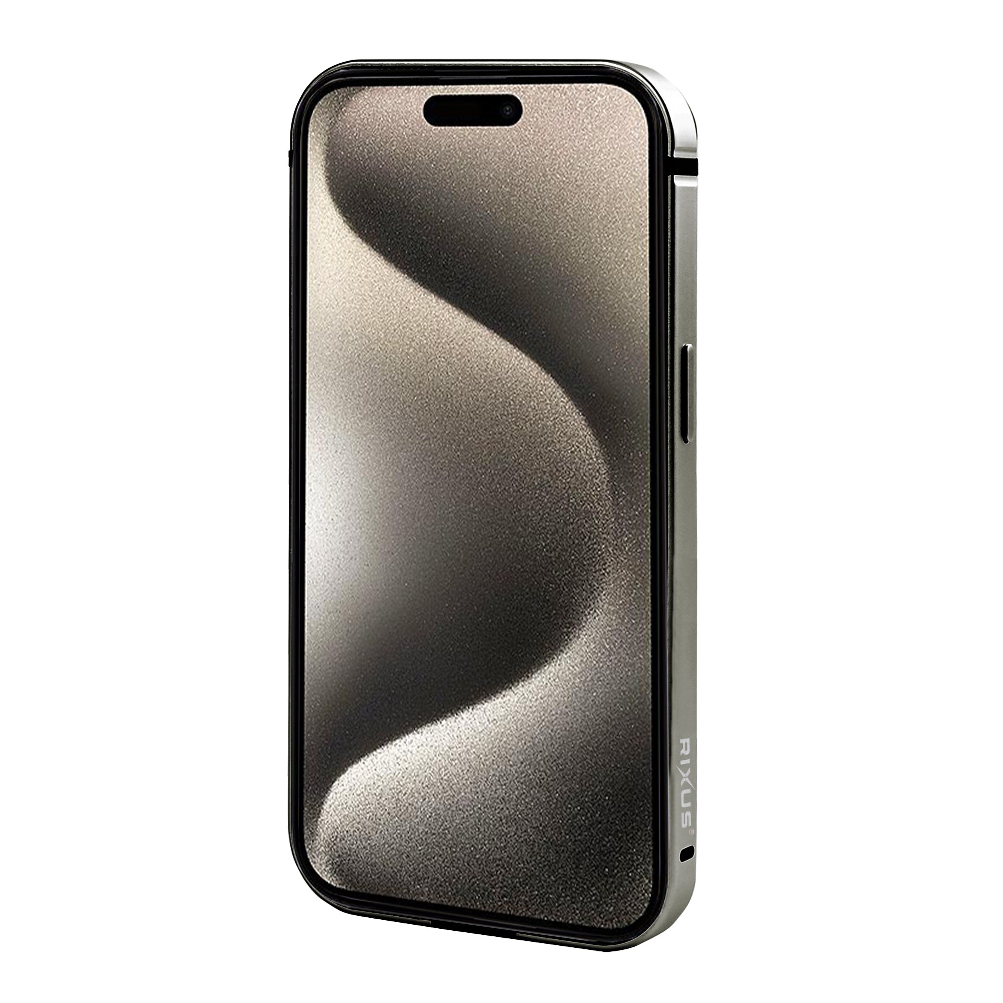 Capa protetora Rixus Crash Guard For Apple 15 Pro Titânio Natural