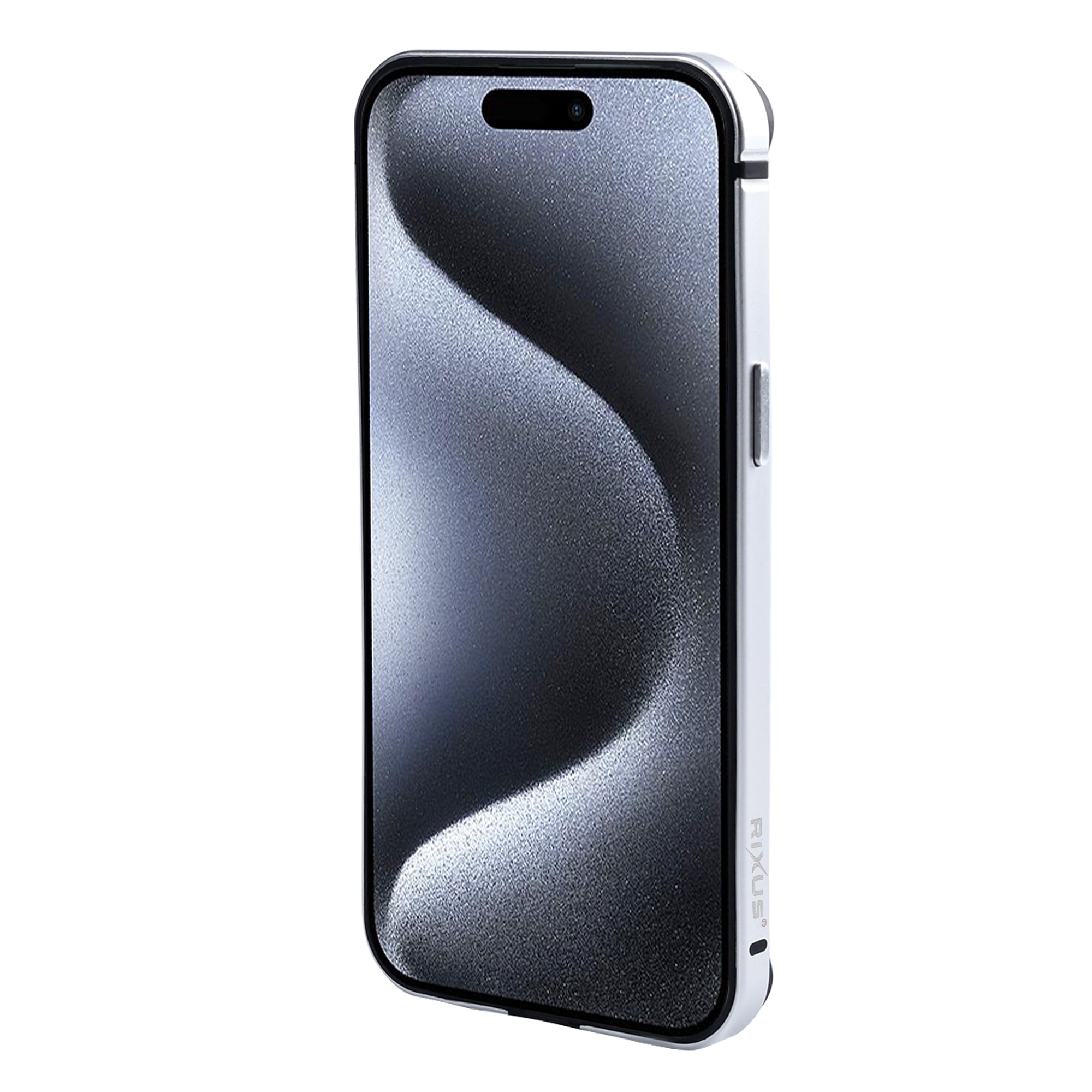 Capa protetora Rixus Crash Guard For Apple 15 Pro Max Branco Titânio