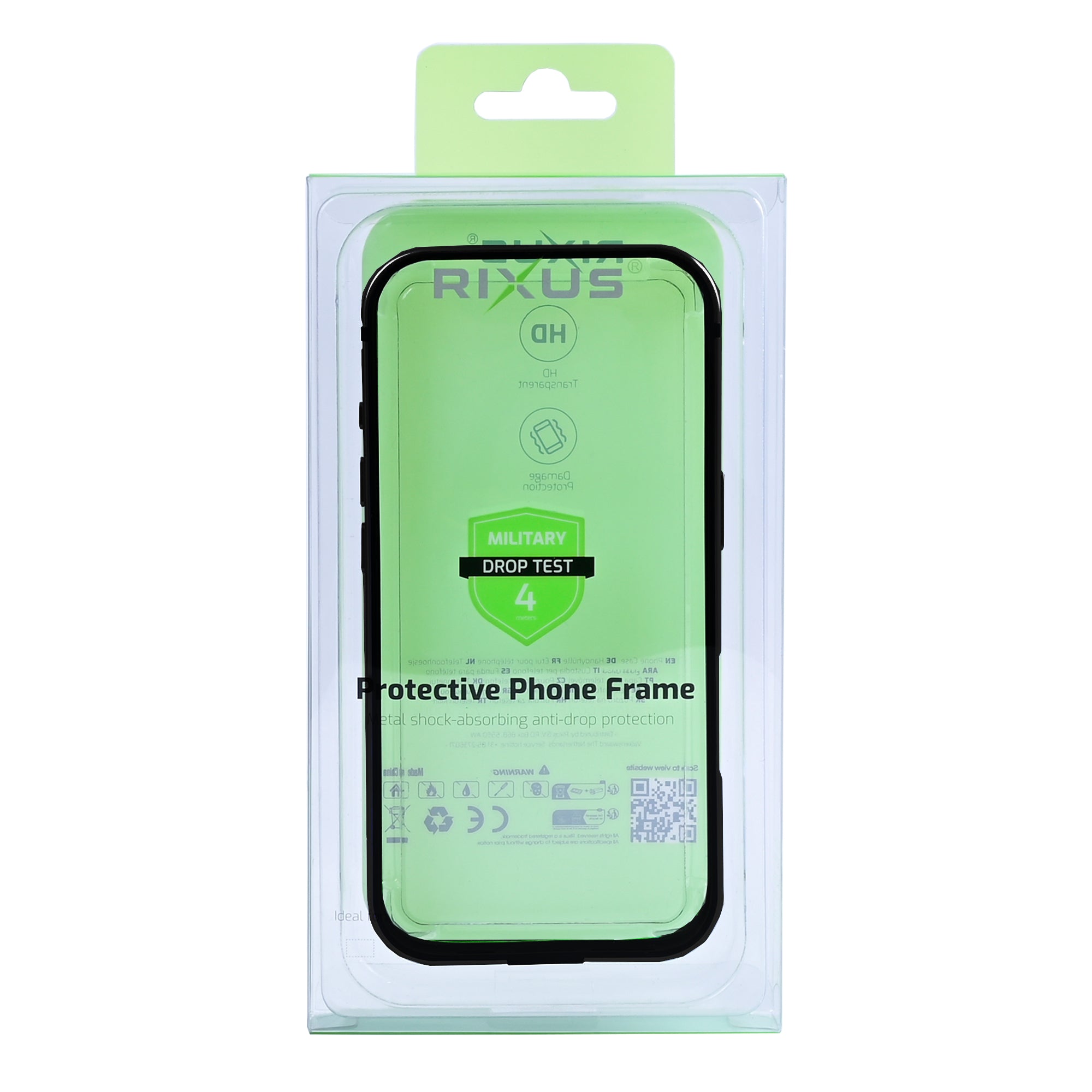 Capa protetora Rixus Crash Guard For Apple 16 Plus Preto