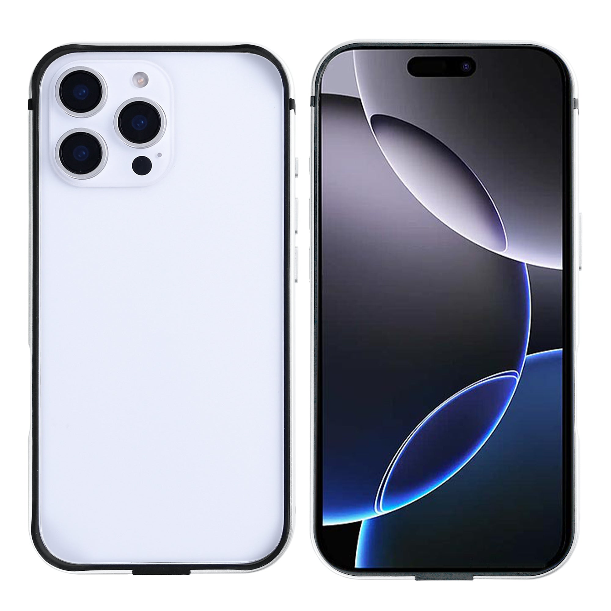 Capa protetora Rixus Crash Guard For Apple 16 Pro Max Branco Titânio