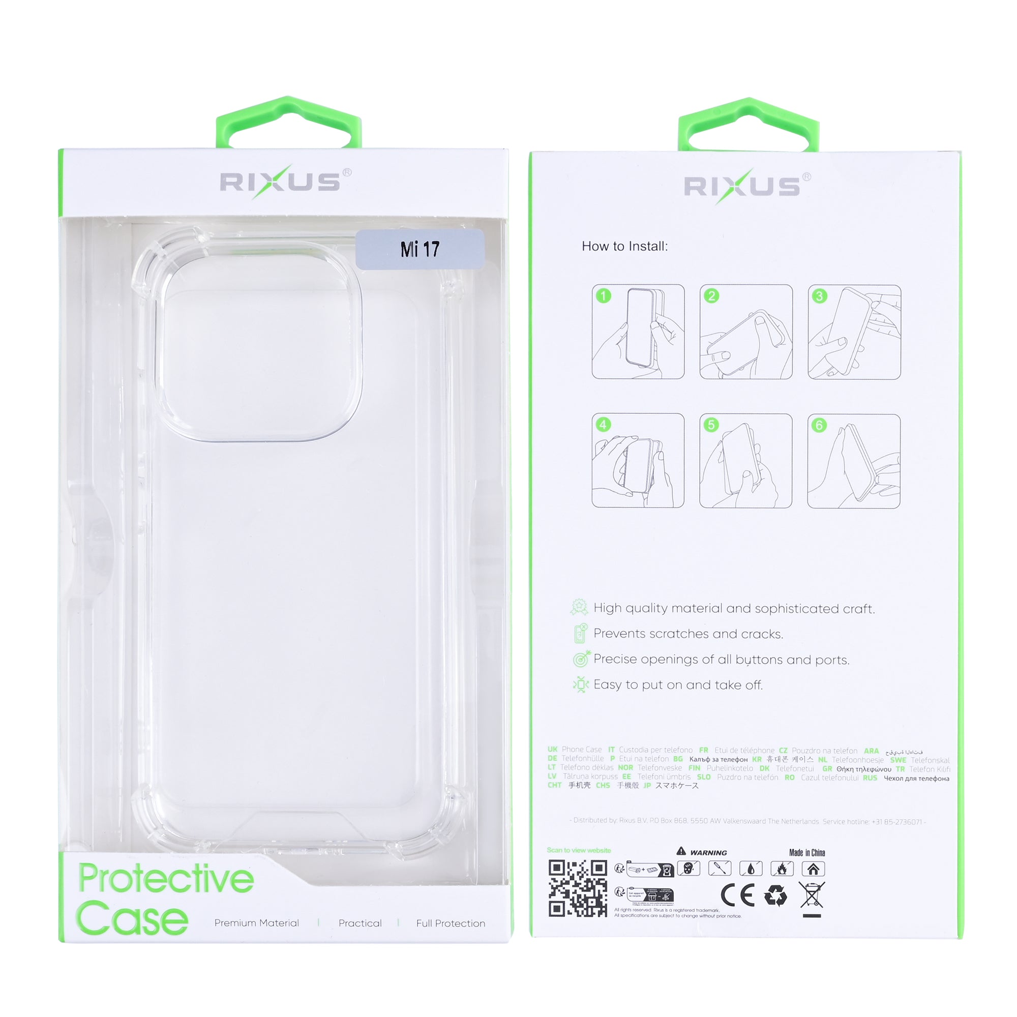Capa Anti-Burst Rixus para Xiaomi 17 Transparente