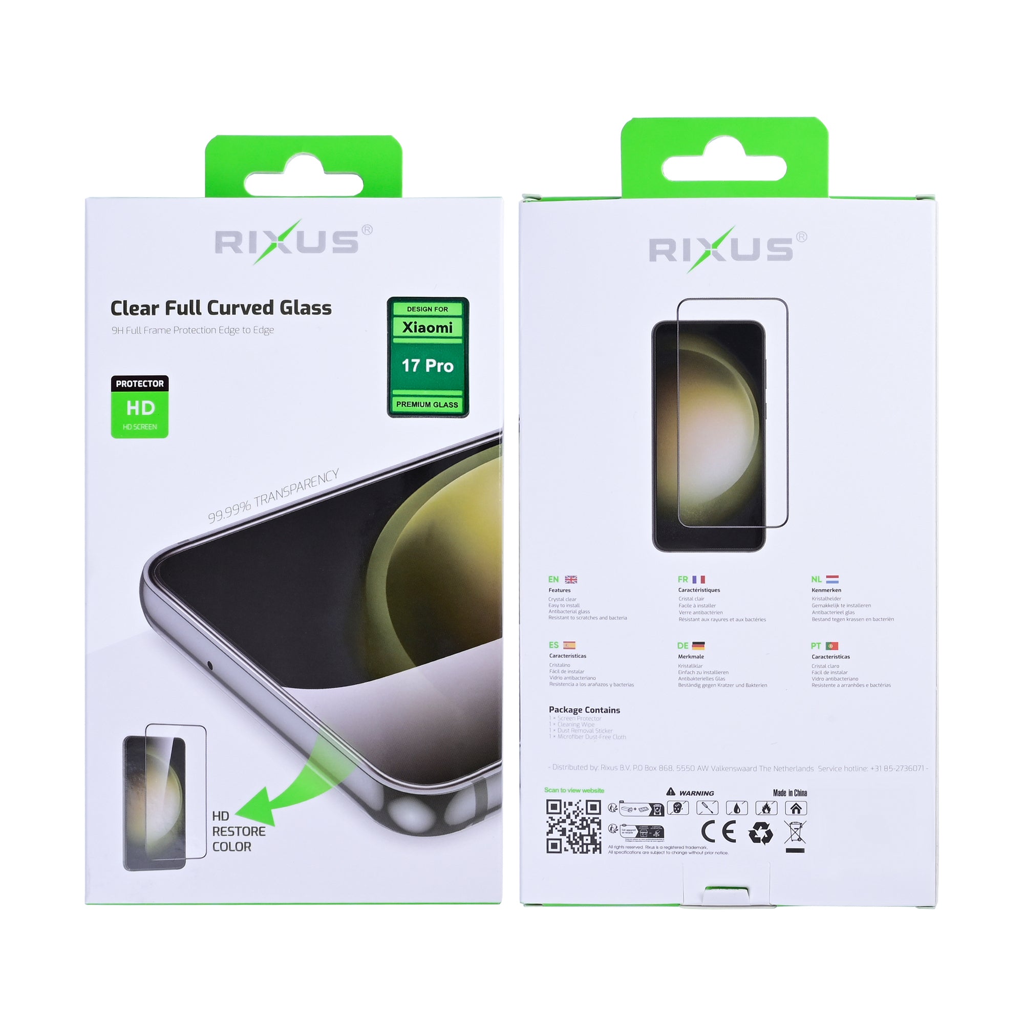 Vidro temperado Rixus Clear HD Ultra Line para Xiaomi 17 Pro