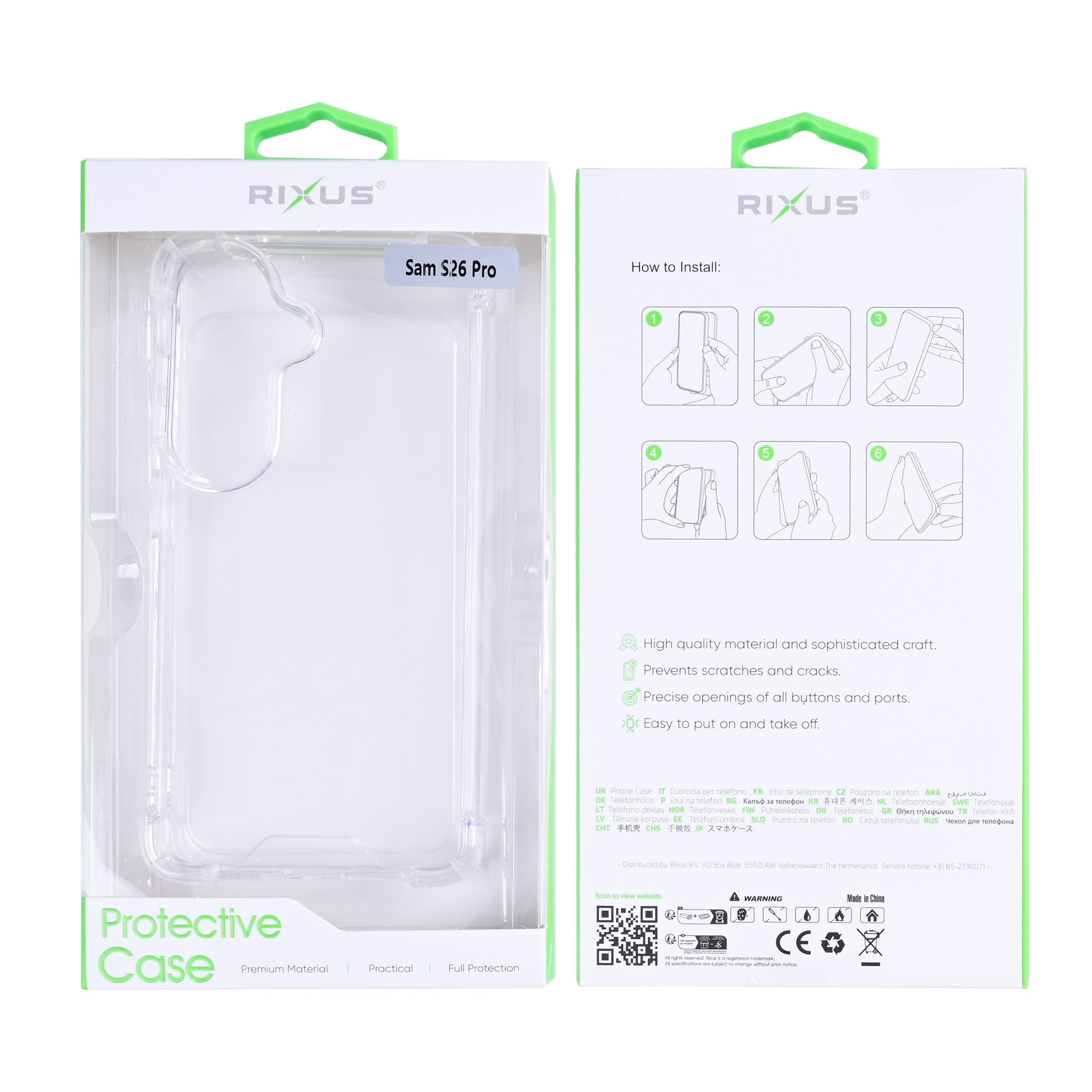 Capa Rixus Anti-Burst para Samsung Galaxy S26 Transparente