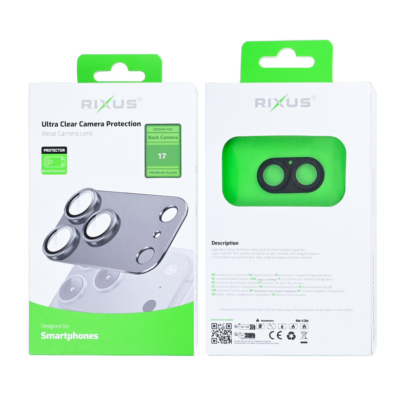 Proteção ultra transparente para câmara Rixus For Apple 17 Preto