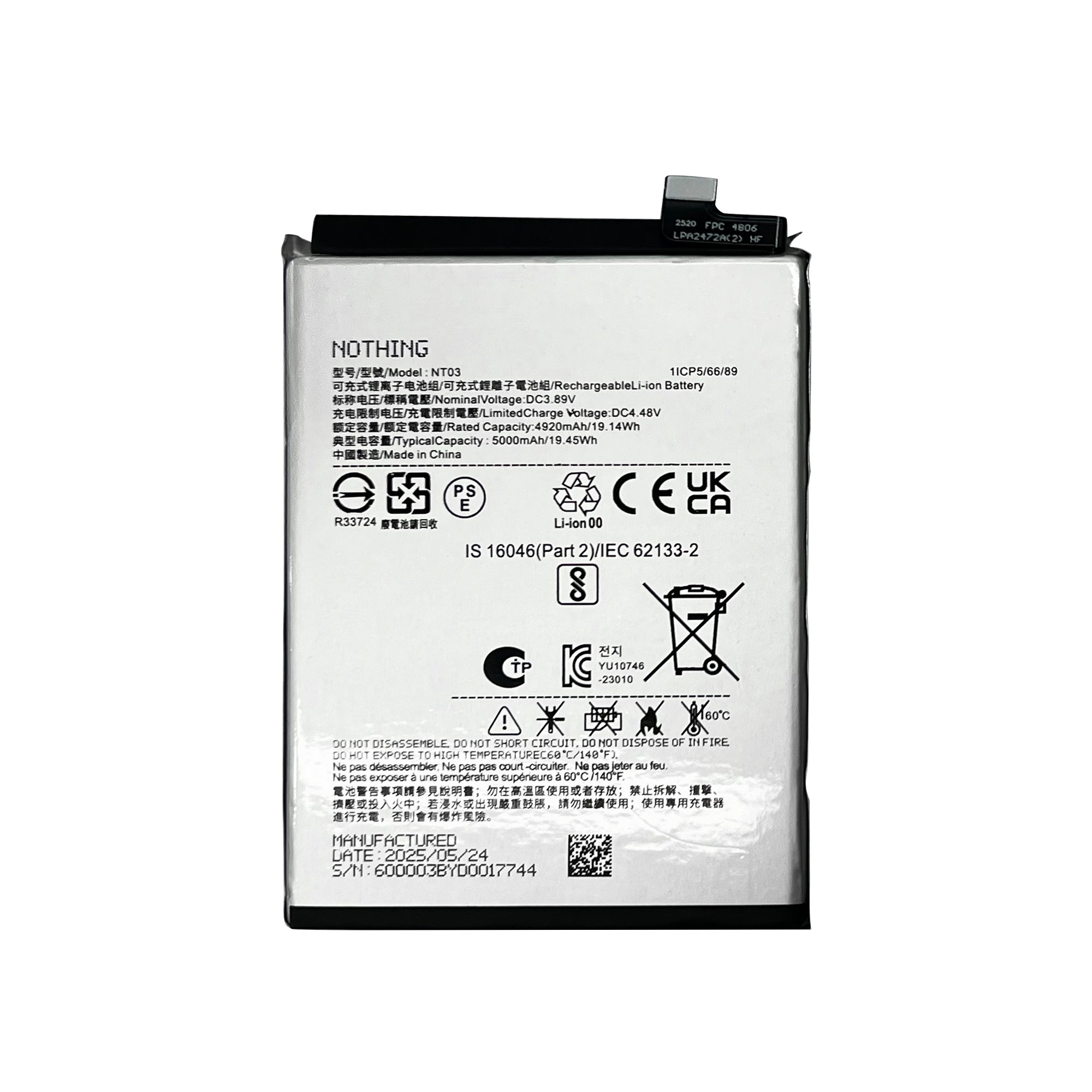 Bateria Nothing Phone 3, 3a Lite NT03 OEM