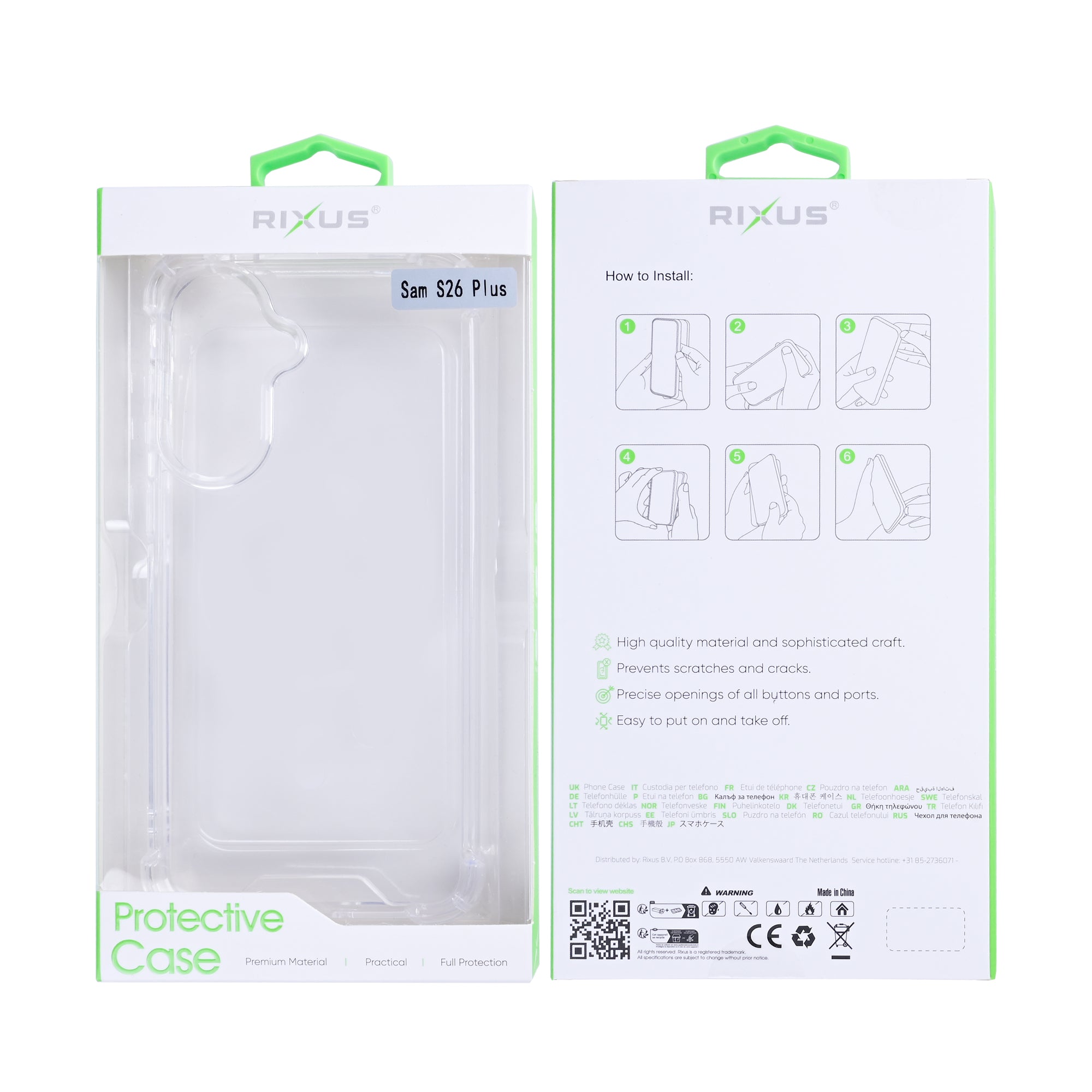 Capa Rixus Anti-Burst para Samsung Galaxy S26 Plus Transparente