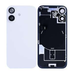 For Apple 17 Vidro traseiro com NFC, moldura da câmara ampliada Branco Puxado