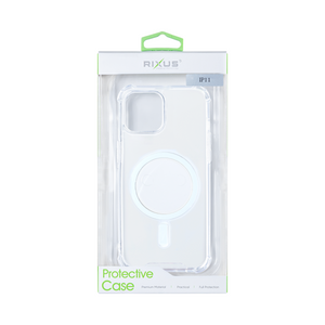Rixus Anti-Burst Case With MagSafe Compatible For Apple iPhone 11 Transparent