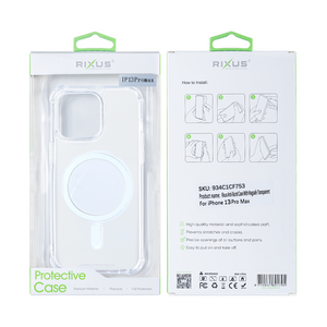 Rixus Anti-Burst Case With MagSafe Compatible For Apple iPhone 13 Pro Max Transparent