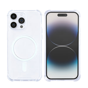 Rixus Anti-Burst Case With MagSafe Compatible For Apple iPhone 14 Pro Max Transparent